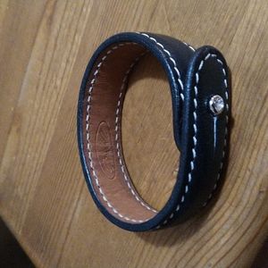Pinnall Leather Custom Bracelet Fits UP 7.5" EUC